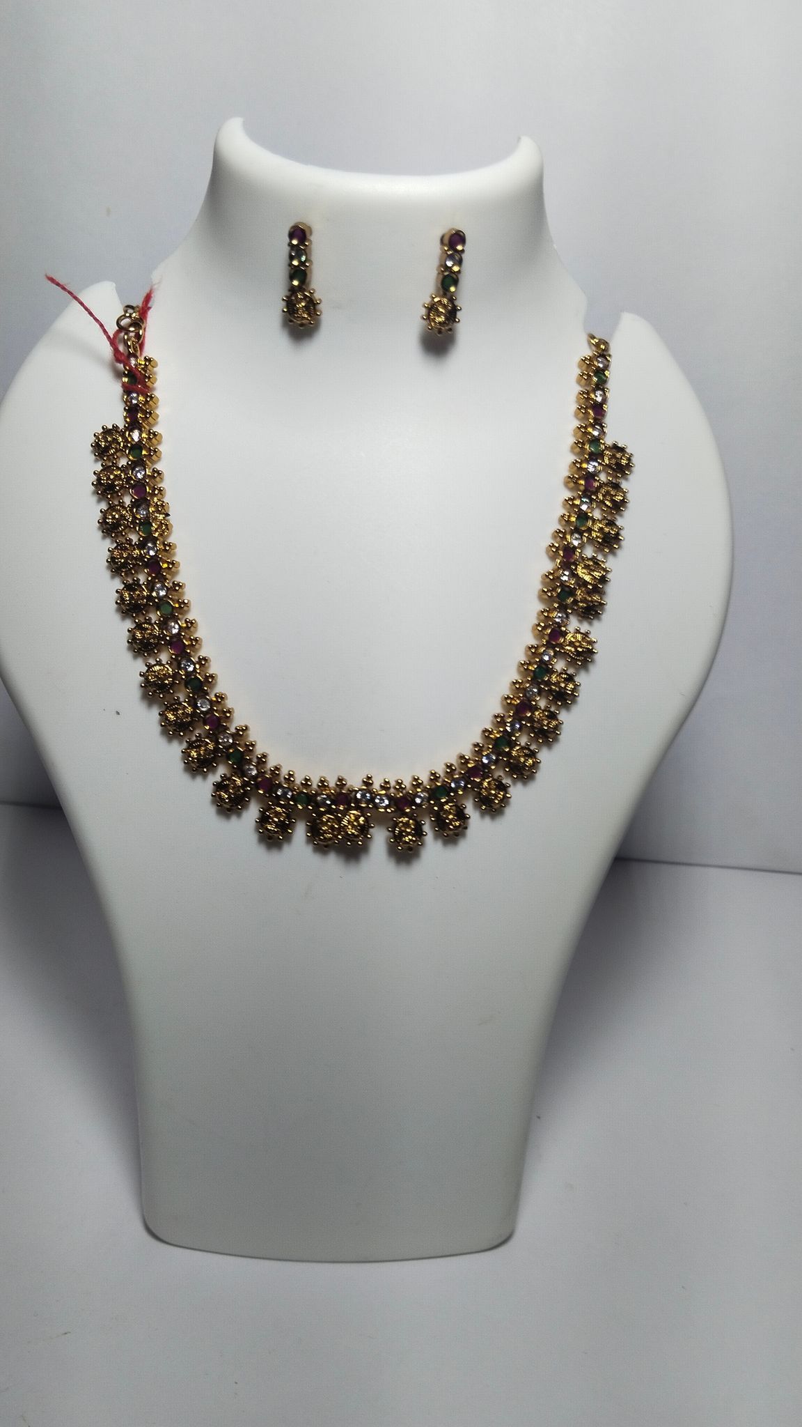 Bridal Gold Plated Necklace Set with Earrings for Women