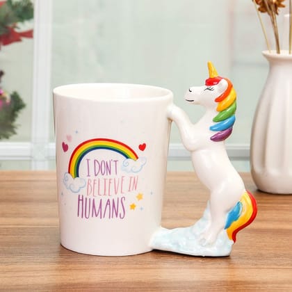 Unicorn Mug 3D Creative Art Coffee Mug Ceramic Milk Cups Travel Mug with Unicorn Handle