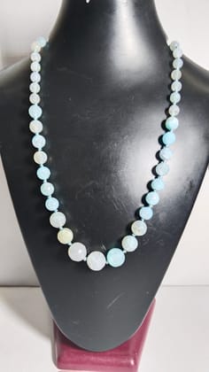  **Handmade Blue Agate Beaded Necklace**