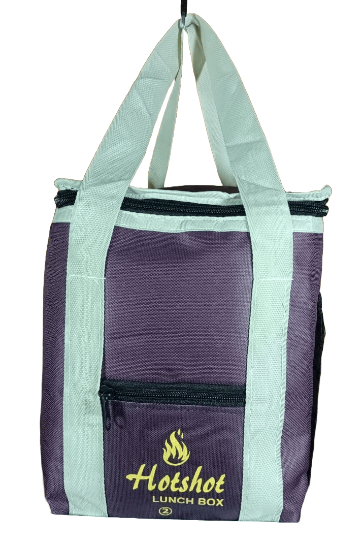 HotShot Insulated Lunch Bag with Zip Closure and Front Pocket, Purple