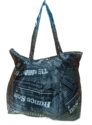 Black and White Newspaper Print Tote Bag