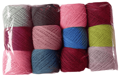 Pack of 12 Balls of Embroidery Thread in Assorted Colors