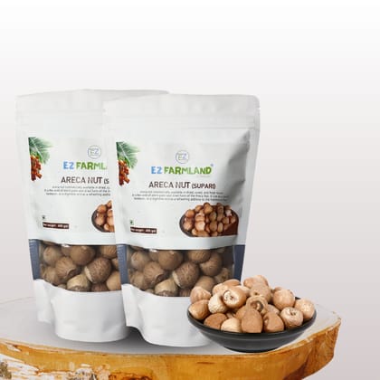 Ez Farmland Natural Dried Arecanut 400 g Pack /Whole Arecanut /Betal Nut /Arecanut Bites