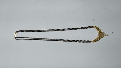  22K Gold Plated Mangalsutra with Black Beads