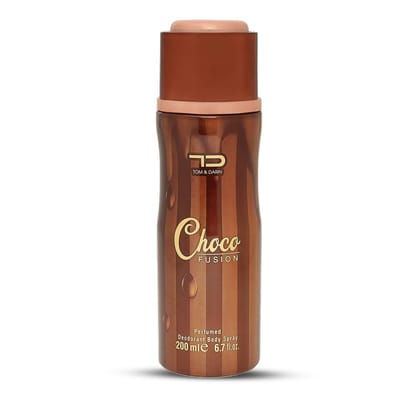 Tom & Darin- CHOCO FUSION Luxury Unisex deodorant body spray, 200ml | Premium, long lasting & luxury body spray deo for Men & Women with Rose, Amber & Vanilla | Imported with Authentic Fragrance