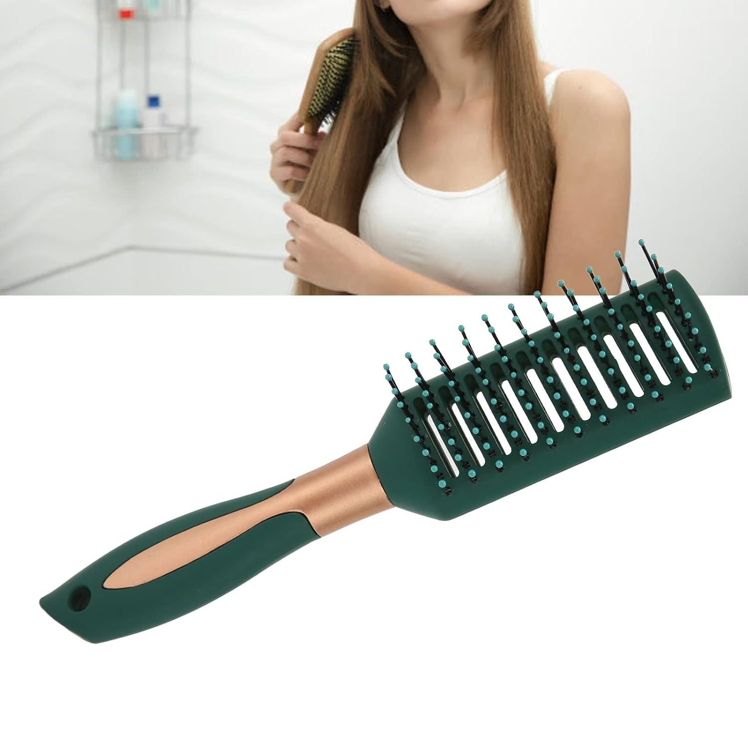 Premium Quality  Vented Hair Brush for blow Styling All Hair Types Green