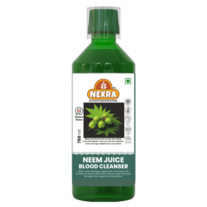 Nexra - Neem Juice Blood Cleanser - 750ml | Pure Extract | Immune Support, Stress Relief, Energy Boost | Ayurvedic Remedy | Help To Skin Related Issues | For Blood Purifier