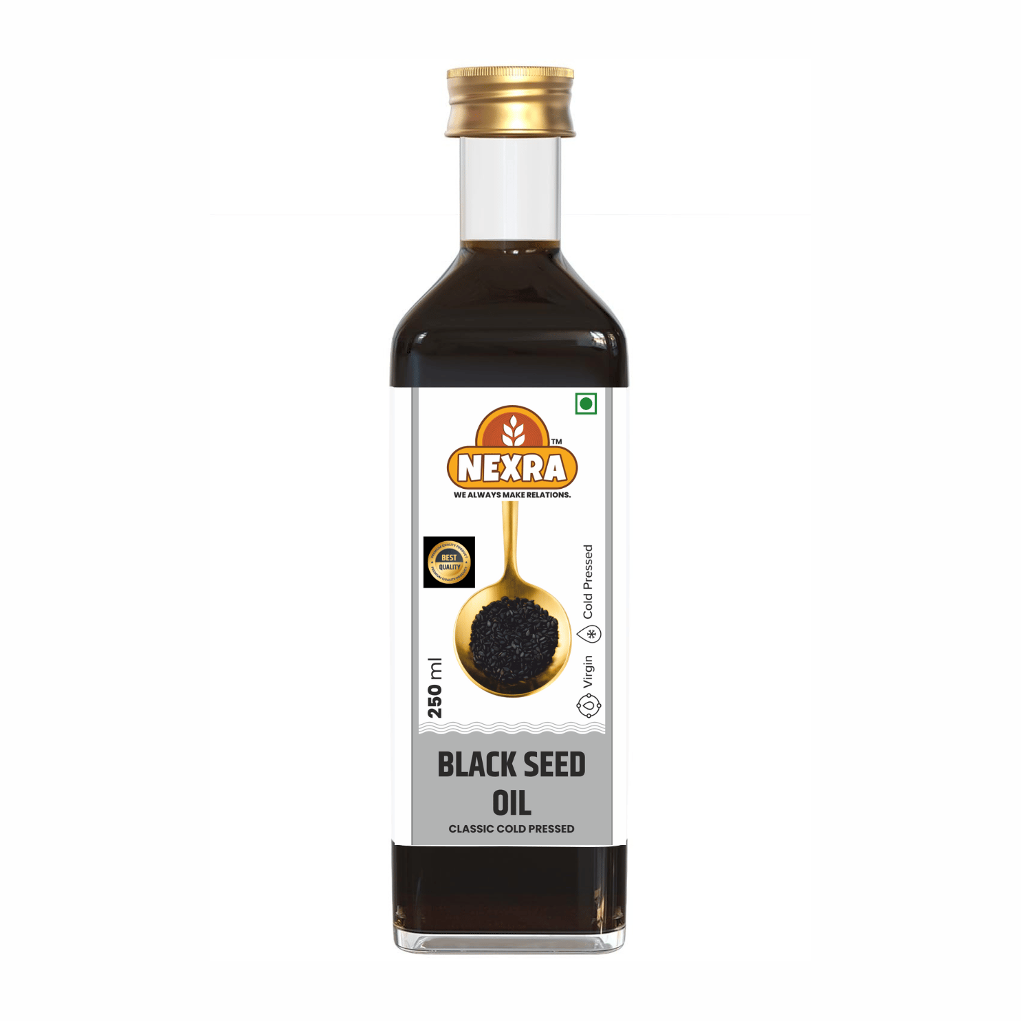 Nexra - Cold Pressed Black Seed (Kalonji) Oil - 250ml |For Cooking | 100% Pure & Natural Food Grade Virgin Oil | For Skin Firming & Anti Aging