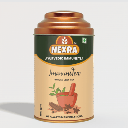 Nexra - Ayurvedic Immune Tea - 100g Tin Box | Whole Leaf Herbal Blend | Natural Immune Boost and Wellness