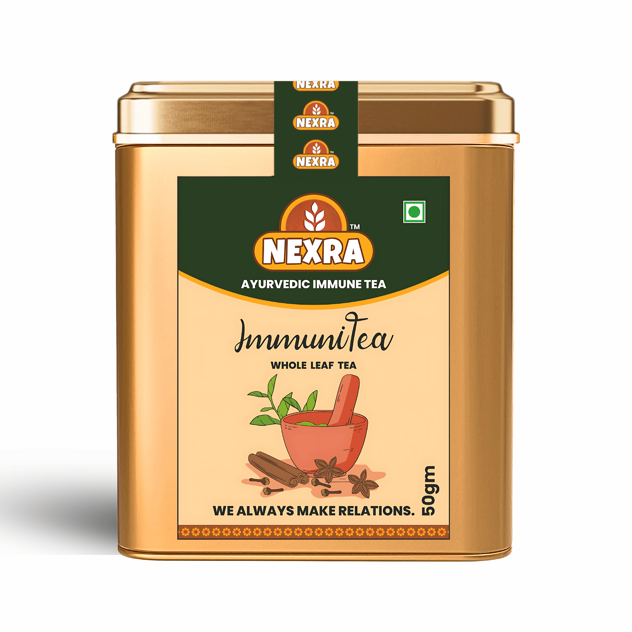 Nexra - Ayurvedic Immune Tea - 50g | Whole Leaf Tea for Natural Immune Support | Herbal Wellness Blend | Boost Immunity and Helps to Promote Overall Health