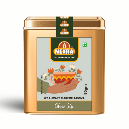 Nexra - Glowing Skin Tea - 50g | Whole Leaf Herbal Tea Blend | for Radiant and Healthy Skin | Natural Ingredients to Enhance Skin Glow and Vitality