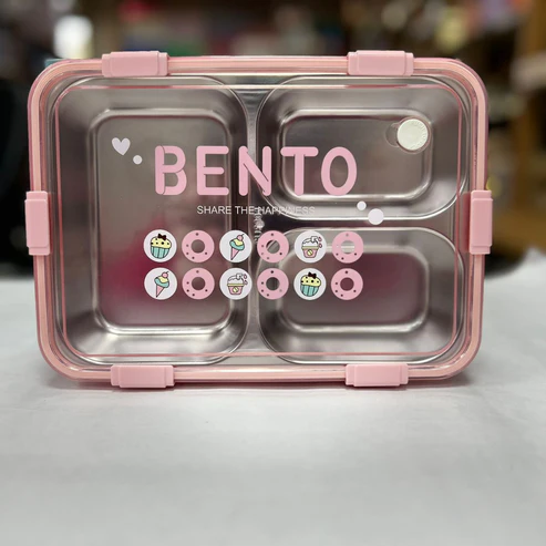 Stainless Steel Bento Lunch Box (3 Grid)- SET OF 1