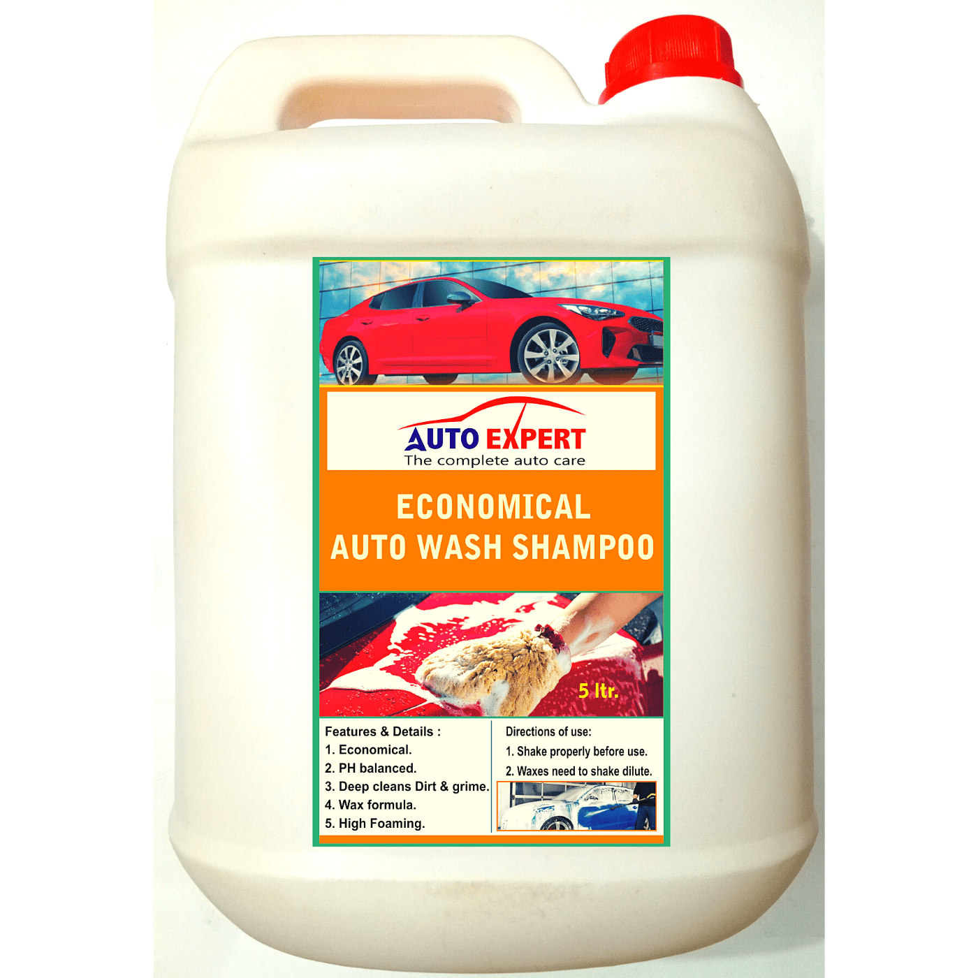 Auto Expert Auto Wash Economical Shampoo 5Ltr Car & Bike Wash Shampoo pH Balanced Good Cleaning Bucket Shampoo