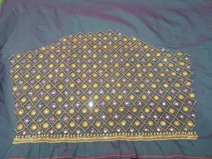  Embroidered Blouse Piece With Stone Work