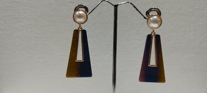  Elegant Pearl and Geometric Drop Earrings