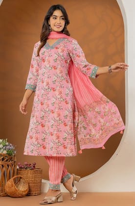 Pink Printed Mulmul Dupatta