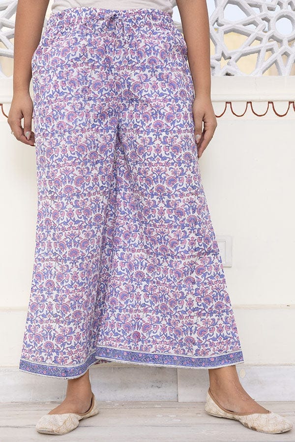 Pink Purple Organic Cotton Palazzo Pants