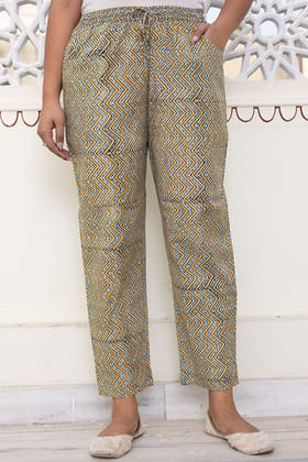 Yellow Organic Cotton Narrow Pants