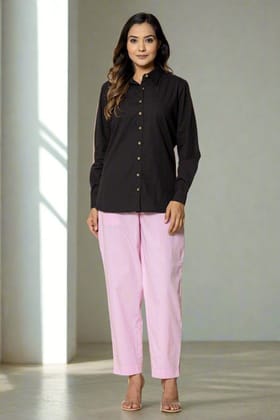 Pink Organic Cotton Narrow Pants