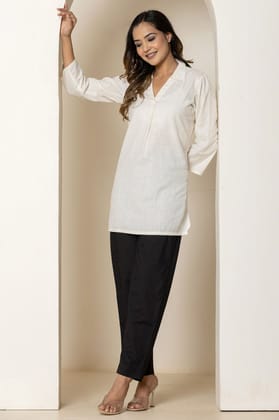 Black Organic Cotton Narrow Pants