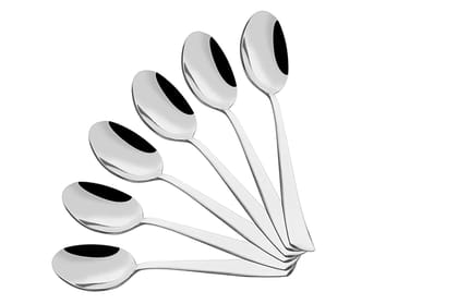 Shapes Artic Stainless Steel Set of 6 Pcs Tea Spoons for Home and Kitchen, Silverware Tea Spoons, Rust Proof High Durable Stylish Dishwasher Safe, Size 12cm X 5cm