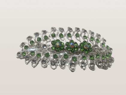  Green Rhinestone Hair Clip