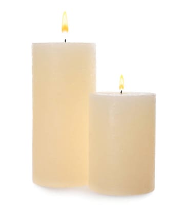 Set of 9 multi-colored wax candles