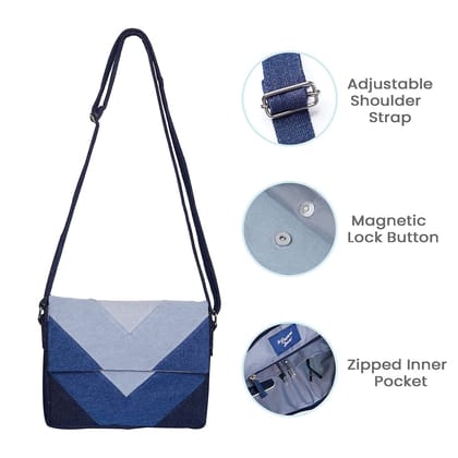 The Purani Jeans Sling CrossBody One Side Bag for Women Girls New Denim