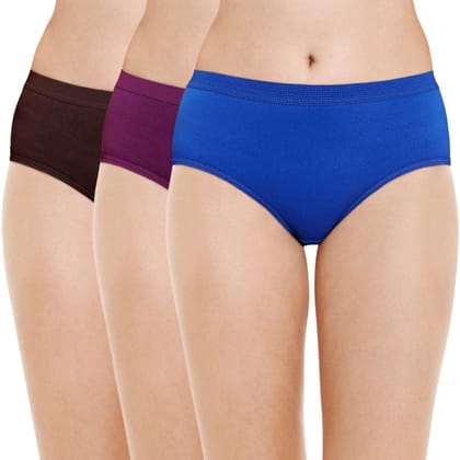 Bodycare women's combed cotton assorted Briefs Panty Pack of 3 ( E2930D )