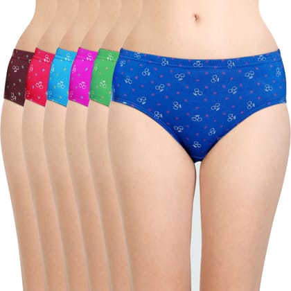 Bodycare women's combed cotton assorted Hipster Panty Pack of 6 ( E3700-D )