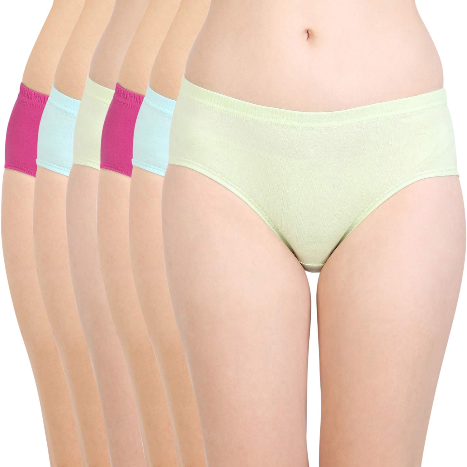 Bodycare women's combed cotton assorted Hipster Panty Pack of 6 ( 2C-D )