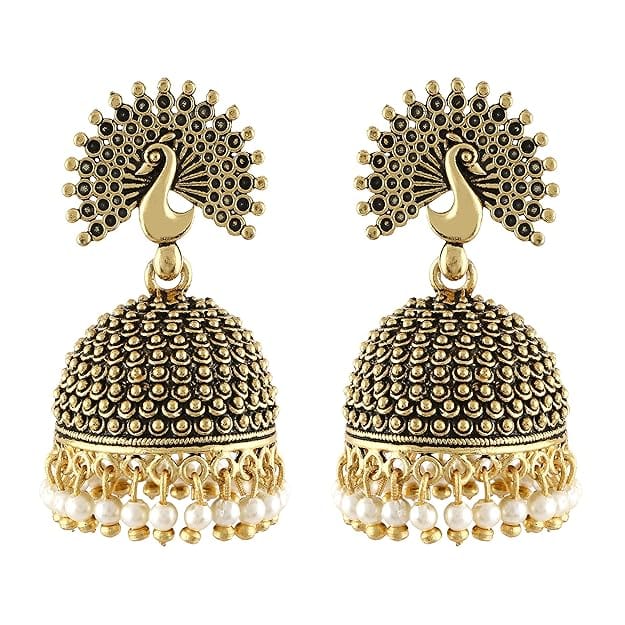  Peacock Pearl Jhumka Earrings