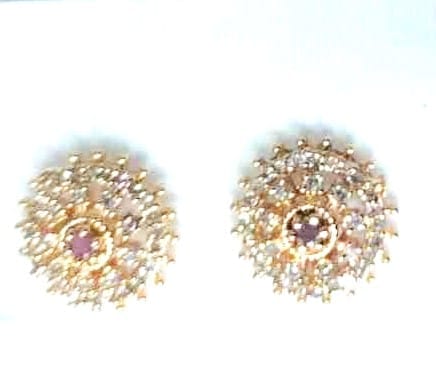 Gold Plated Kundan and Polki Stud Earrings