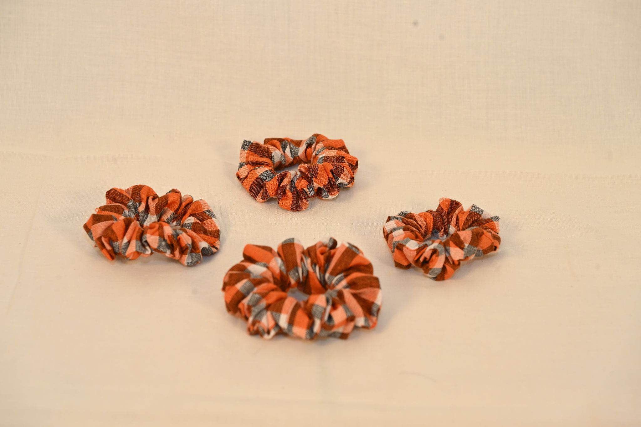  4-Pack of Plaid Hair Scrunchies