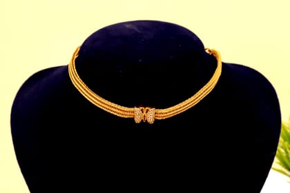  Gold Butterfly Choker Necklace