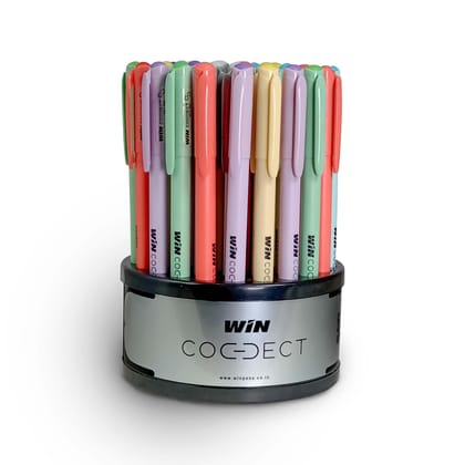 WIN Connect Ball Pens | 50 Pens (45 Blue & 5 Black) | Diamond Cut Tip | 0.7mm Tip | Students, Exams | Smooth Writing | Stationary Items | Ideal for School, Office & Business