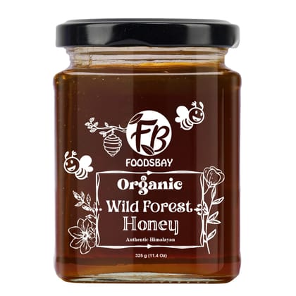 Foodsbay Wild Forest Honey. 100% Natural, Single Origin, Collected from Hives of Giant Himalayan Bees. No Artificial Flavour, or Sugar. Pack of 325