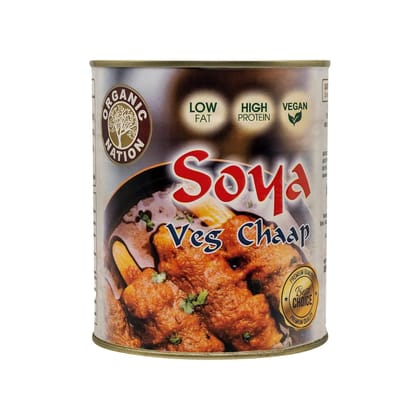 ORGANIC NATION SOYA Chaap in on Stick - Canned, Vegan, Natural SOYA Chunks on Stick - High Protein Healthy Soy Chap - Tender, Delicious and Nutritious 850 g