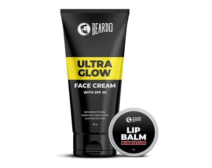 Beardo Ultraglow Face Cream & Lip Balm (Bubblegum) Combo