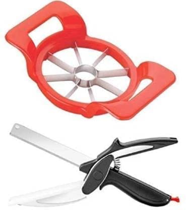 utter and Slicer Kitchen Combo-Vegetable Clever Cutter and Fruit Cutter,Kitchen Scissors & Knife for Chopping Board(Vegetable Cutter + Apple Cutter(Combo)