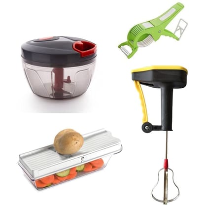 Quick Handy Chopper Power Free Blender and Vegetable and Dry Fruit Slicer Vegetable Cutter Combo