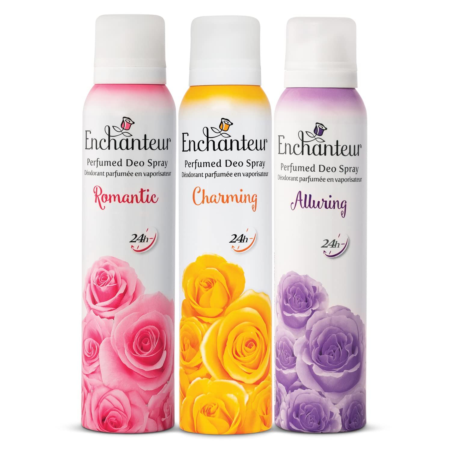 Enchanteur Romantic Perfumed Deo Spray for Women with 24-Hours Odour Protection| Long-Lasting Floral French Fragrance| Refreshing & Gentle Deo Spray| 150ml