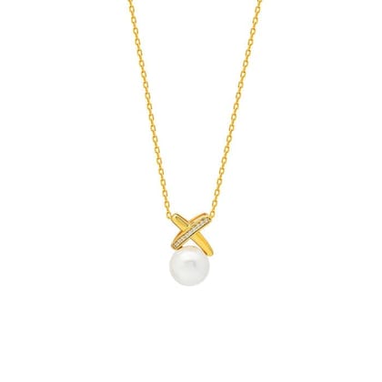 18k Gold Plated Silver Enchanted Pearl Necklace