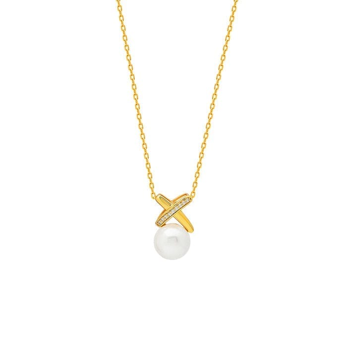 18k Gold Plated Silver Enchanted Pearl Necklace