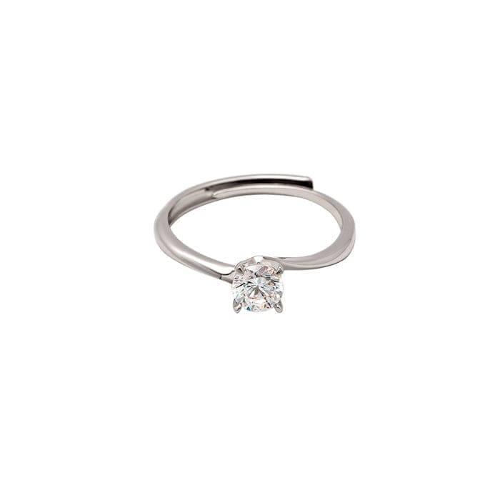 Silver Tiny Solitaire Ring