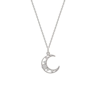 Silver Cresent Pendant with Chain