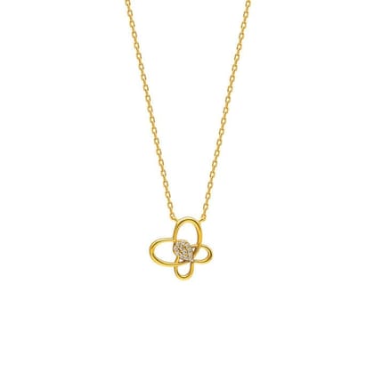 18k Gold Plated Silver Delicate Butterfly Necklace