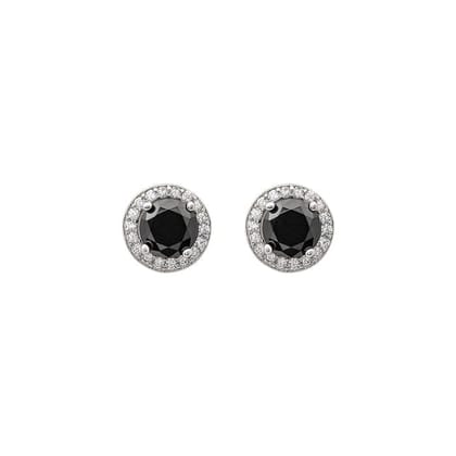 Silver Night Aura 6mm Round Studs