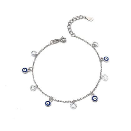 Silver Crystal Evil Eye Bracelet