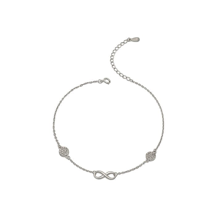 Silver Curved Infinity Anklet